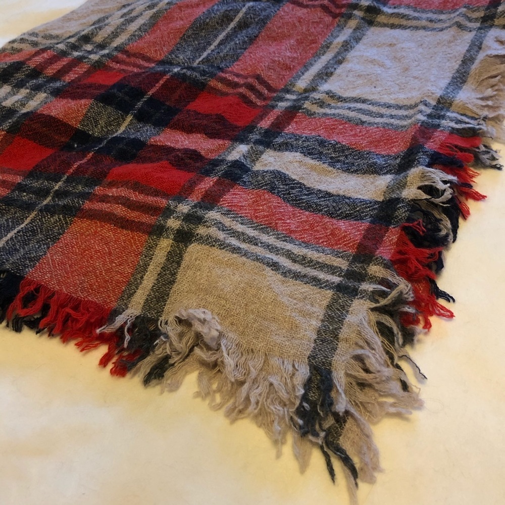Red Plaid Blanket Scarf